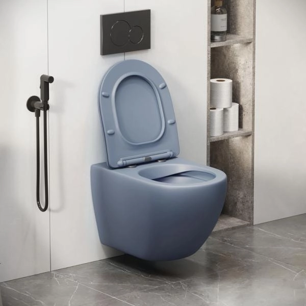Унитаз Grossman GR-4411BSMS-21 Color (550*365*395) ГОЛУБОЙ МАТОВЫЙ подвесной Безободковый