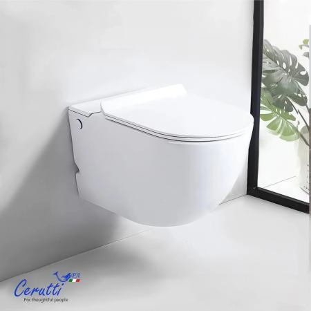 Унитаз подвесной CeruttiSPA БАРБАРИЯ (BARBARIA) Aria Pulse CT10591 (585х360х330) с функцией импульсного смыва БЕЗ РАМЫ