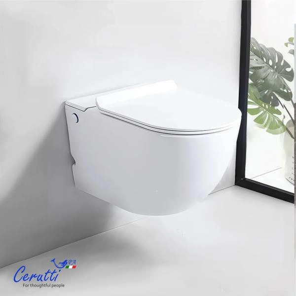 Унитаз подвесной CeruttiSPA БАРБАРИЯ (BARBARIA) Aria Pulse CT10591 (585х360х330) с функцией импульсного смыва БЕЗ РАМЫ