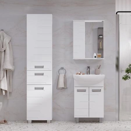 Зеркало-шкаф с LED подсветкой Volna Joli 50 левое (белый)