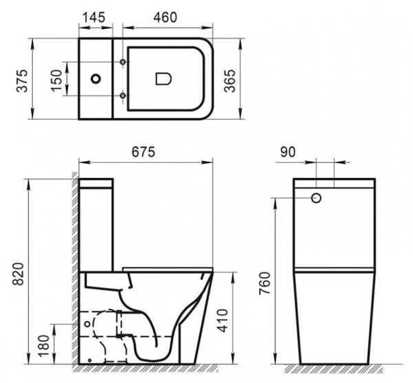 Унитаз Belbagno ARDENTE-R напольный безободковый BB02093CPR (бачок/сиденье отдельно)
