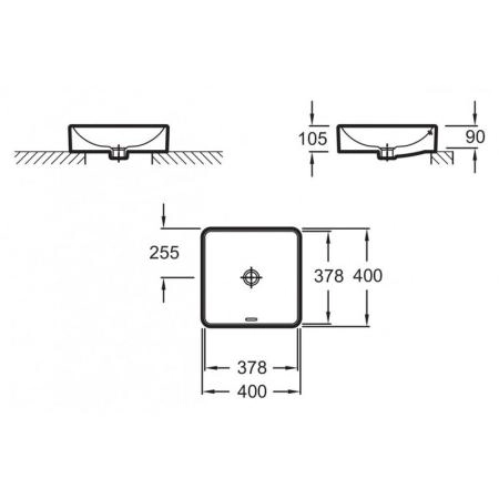 Раковина Jacob Delafon VOX EVG102-MG2 40 см на столешницу серый гранит