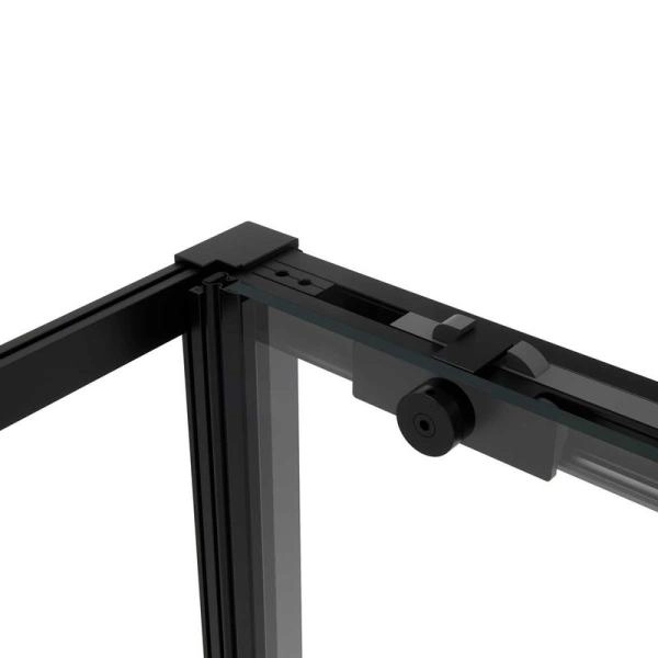 Душевой уголок Vincea Slim Soft VSR-1SS1010CLB, 1000*1000, черный, стекло прозрачное