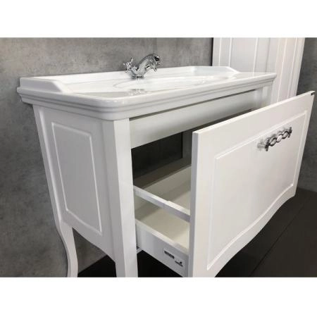Тумба с раковиной Comforty Павия-100 белый глянец