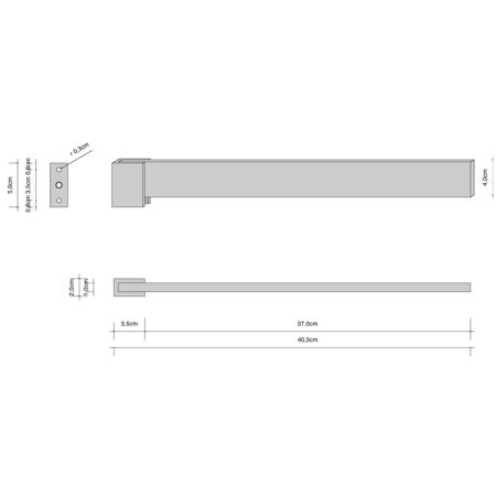 Decor Walther Brick HTH1 Полотенцедержатель 40.5см, подвесной, цвет: хром