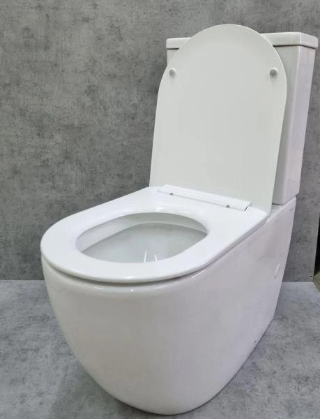 Унитаз Ceramalux K2176-1 напольный безбодковый с бачком сиденье микролифт, белый