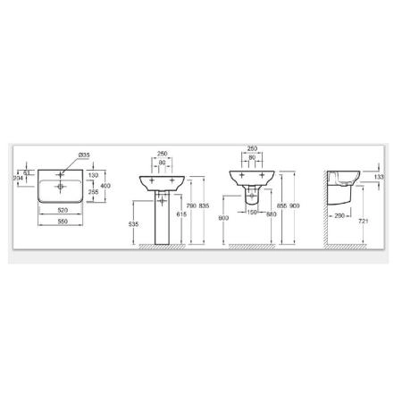 Раковина Jacob Delafon TERRACE EGE112-00 55 см подвесная