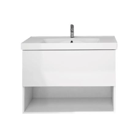 Тумба под раковину Dreja PERFECTO 60 см, подвесная, 1 ящик, push-to-open, белый глянец 99.0806