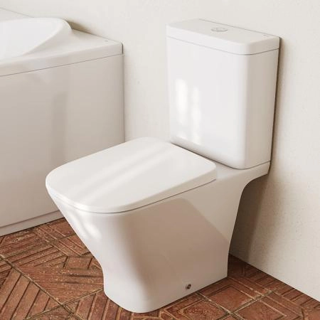 Roca The Gap Square Унитаз моноблок 36x65см, с горизонтальным выпуском, цвет: белый