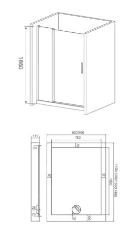 Душевая дверь GOOD DOOR Pandora WTW-140-T-CH 130x185 см