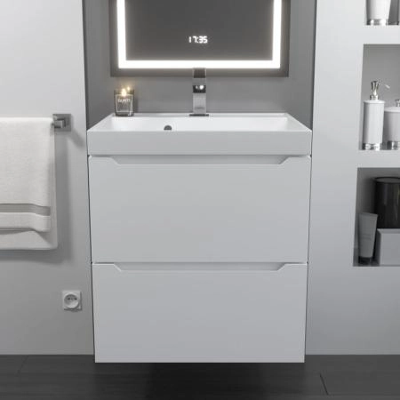 Тумба с раковиной Uperwood Tanos 50 см, подвесная, белая матовая
