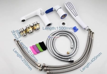 Смеситель на борт ванны Frap F1134 белый хром