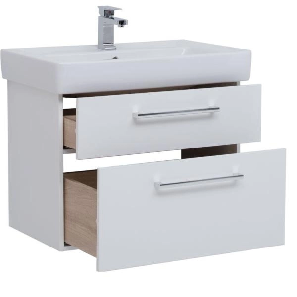 Тумба Dreja Q MAX 80 см под умывальник Q-80, белый глянец, подвесная