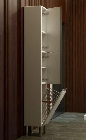 Пенал SANVIT Авеню-3 (К) 32 с бельевой корзиной напольный Белый