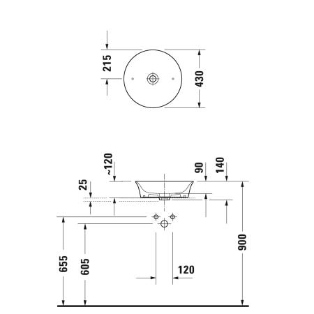 Duravit White Tulip Раковина накладная, D:43см, без перелива., цвет: белый