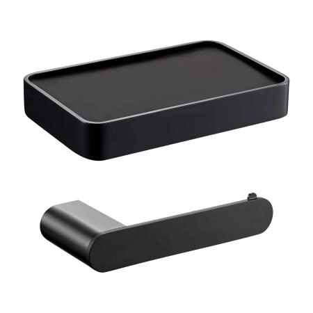 Держатель для туалетной бумаги с полкой WONZON & WOGHAND CARBON, Черный (WW-7726)