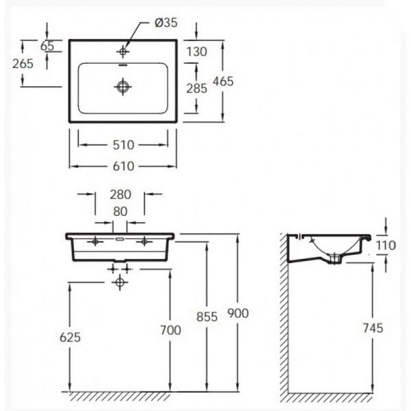 Раковина Jacob Delafon VOX EB2105-DD1 60 см подвесная стеклянная белая