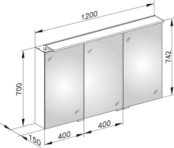 Зеркальный шкаф Keuco Royal L1 1200 x 742 x 150 mm 13605171301