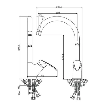 Смеситель OLIVES Avila 02431AV для кухни хром