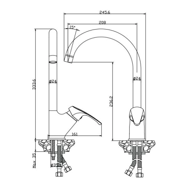 Смеситель OLIVES Avila 02431AV для кухни хром