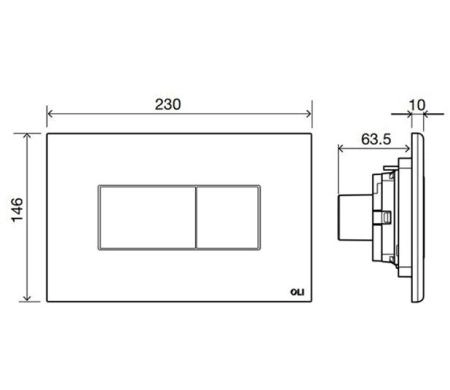 Панель пневматическая двойная OLI KARISMA 641004, пластик, хром глянцевый