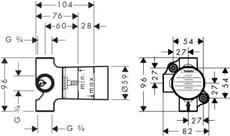 Hansgrohe 15981180 Скрытая часть переключателя Trio