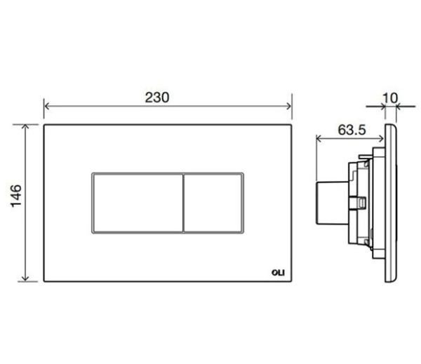 Панель пневматическая двойная OLI KARISMA 641004, пластик, хром глянцевый