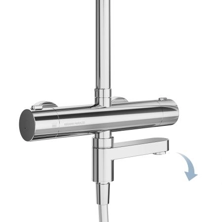 Душевая система Kerama Marazzi FONTE ФОНТЕ FO.302.KM.CR на 3 потока с поворотным изливом с термостатическим смесителем, хром