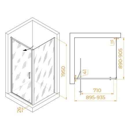 Душевой уголок RGW SV-135 Stilvoll 90x90 Хром прозрачное