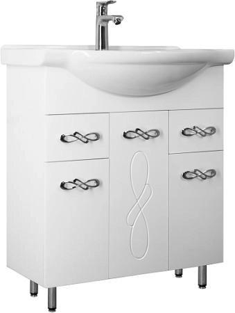 Тумба с раковиной Style Line Венеция 75 (2 ящ.) под умывальник Байкал 75