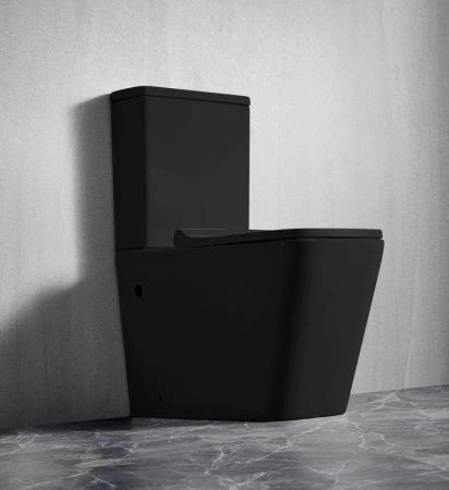 Унитаз Ceramalux 2170AXMB напольный безободковый с бачком ( GEBERIT ) сиденье микролифт черный матовый