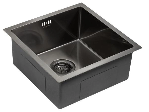 Кухонная мойка Paulmark GERBERG PM214444-GM вороненая сталь 440х440мм нерж. Сталь