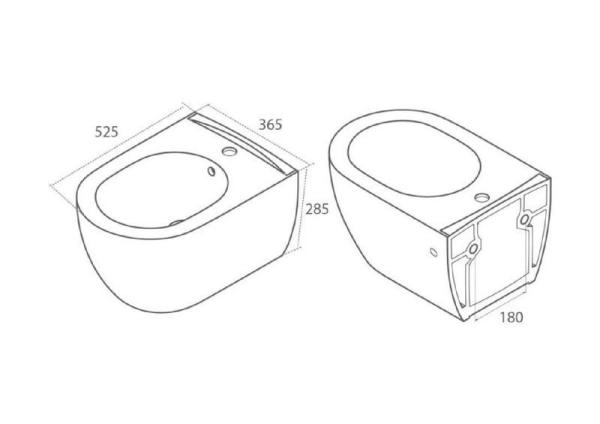 Унитаз подвесной с функцией биде Boheme Bianco 963-2 Белый глянец (без крышки)