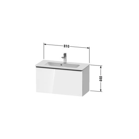 Duravit D-Neo Тумбочка подвесная Compact 81x37.2x44см., раковина, 1 ящик, цвет: Black Oak