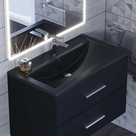 Раковина кварцевая Uperwood Foster Quartz 80 см, черная матовая, космос