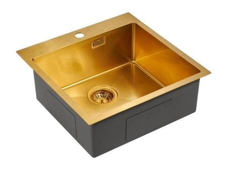 Кухонная мойка Paulmark VELTEN PM905151-BG брашированное золото 510х510мм нерж. Сталь