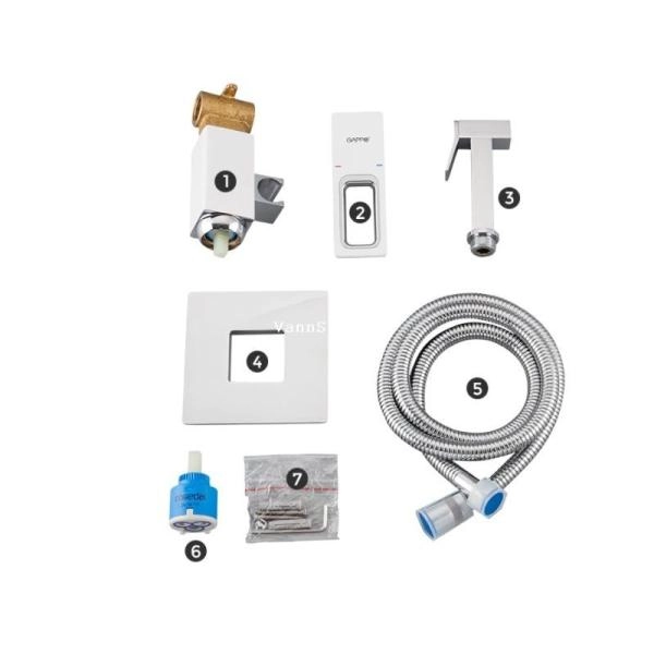 Гигиенический  душ Gappo G7217-8 встраиваемый, белый /хром