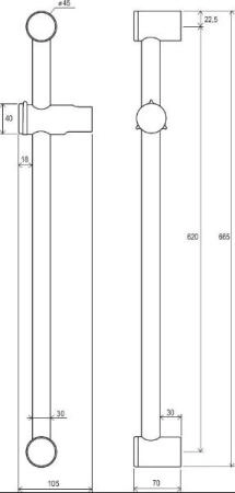 Ravak душевой держатель подвижный 60 см X07P012