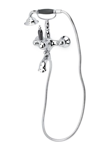 Смеситель для ван Boheme (душ.комплект)TRADIZIONALE CHROMO с черной керамикой 263-BLC