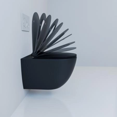 Унитаз ESBANO FORTEX торнадо черный матовый безободковый подвесной 555х370х370