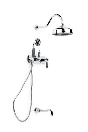 Смеситель для ванны Boheme встроенный Tradizionale Cromo c черной керамикой 268-BLC