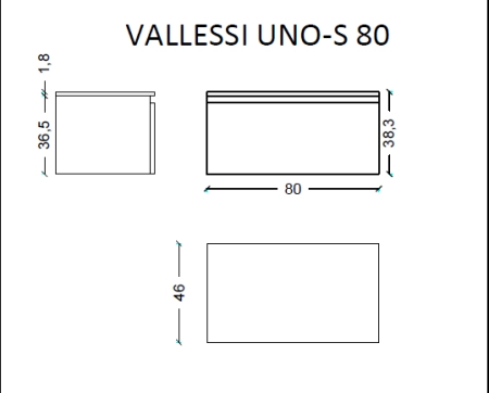 Ящик под столешницу Boheme 80см LIGHT OAK VALLESSI UNO-S 897-080-L