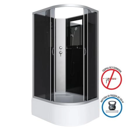 Душевая кабина Niagara NG-2510-14LBK 1200х800х2000 высокий поддон 40см стекло тонированное