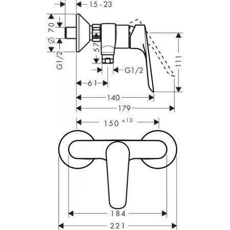 Hansgrohe 71602000 Logis E Cмеситель для душа, хром