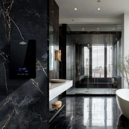 Электрический проточный водонагреватель PRIMOCLIMA VITA 8.5 кВт, черный