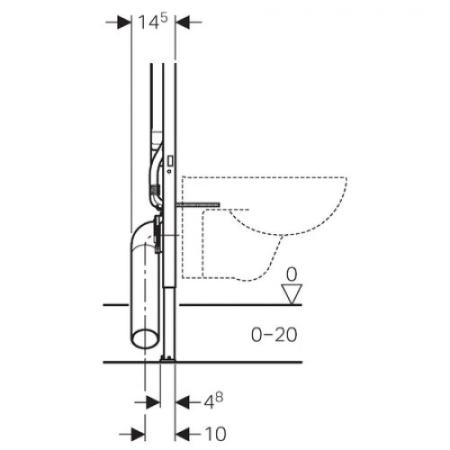 Geberit Duofix Инсталляция для унитаза 111.796.00.1 для клавиш Sigma, 8 см