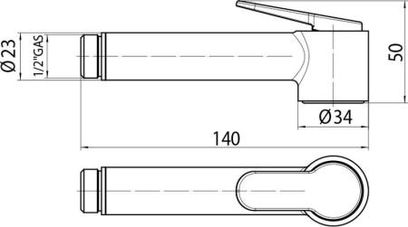 Гигиенический душ Bossini Paloma Brass Mixer Set E37005B.021 со смесителем, золото