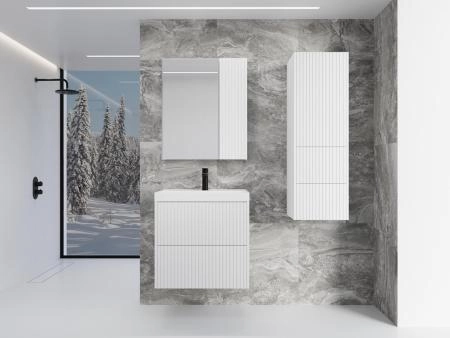 Зеркальный шкаф Style Line Стокгольм60 см белый рифленый софт