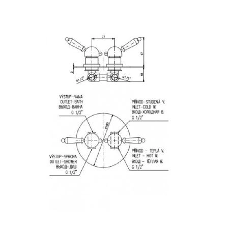 Смеситель Rav Slezak LABE L586K для душа, цвет Хром