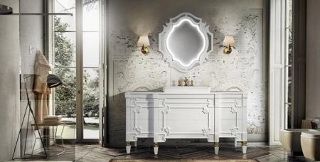 Зеркало Belux Кастилия В 90 Белый глянцевый с подсветкой